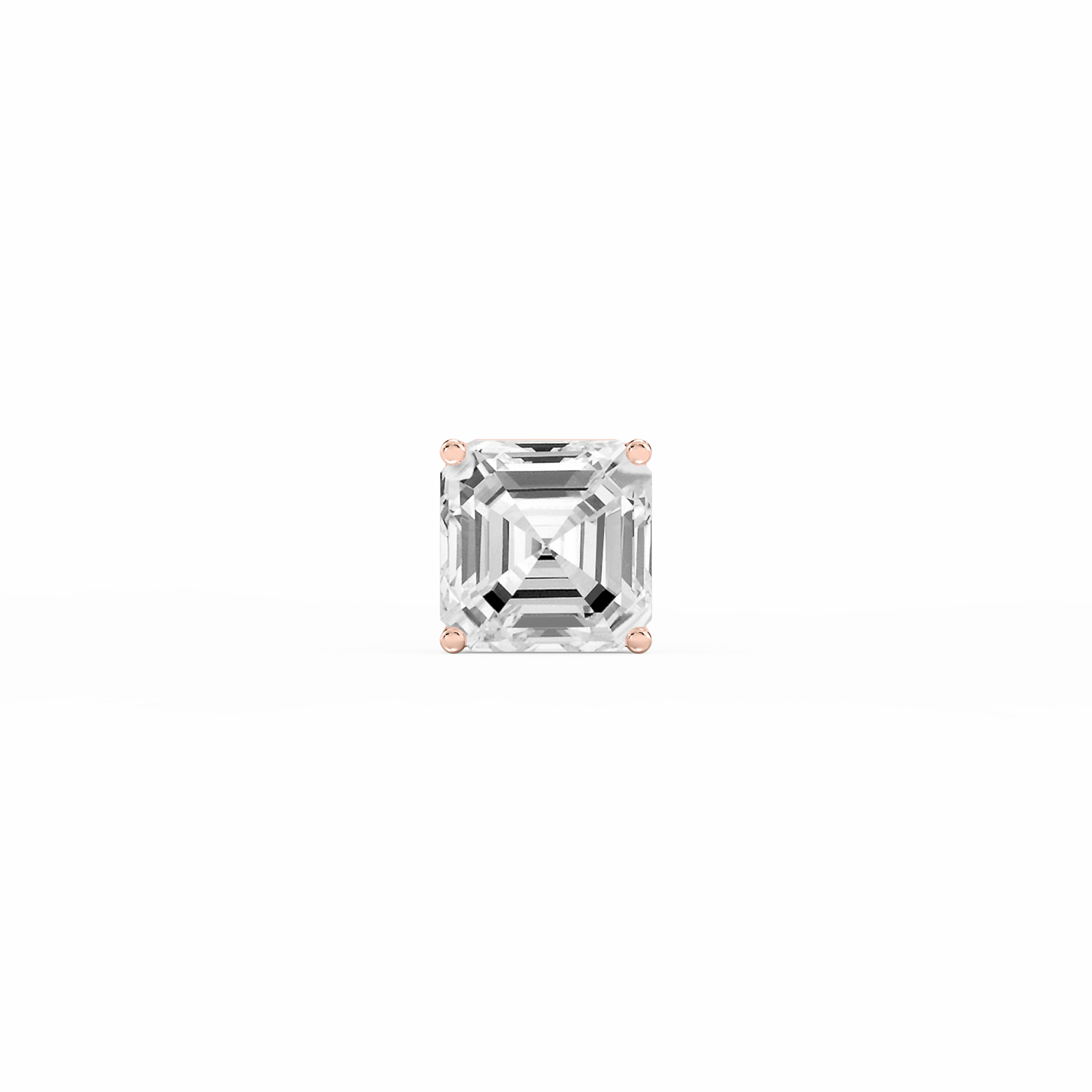 Contemporary Trinket Asscher Lab Grown Diamond 4-Prong Basket Single Stud Earring