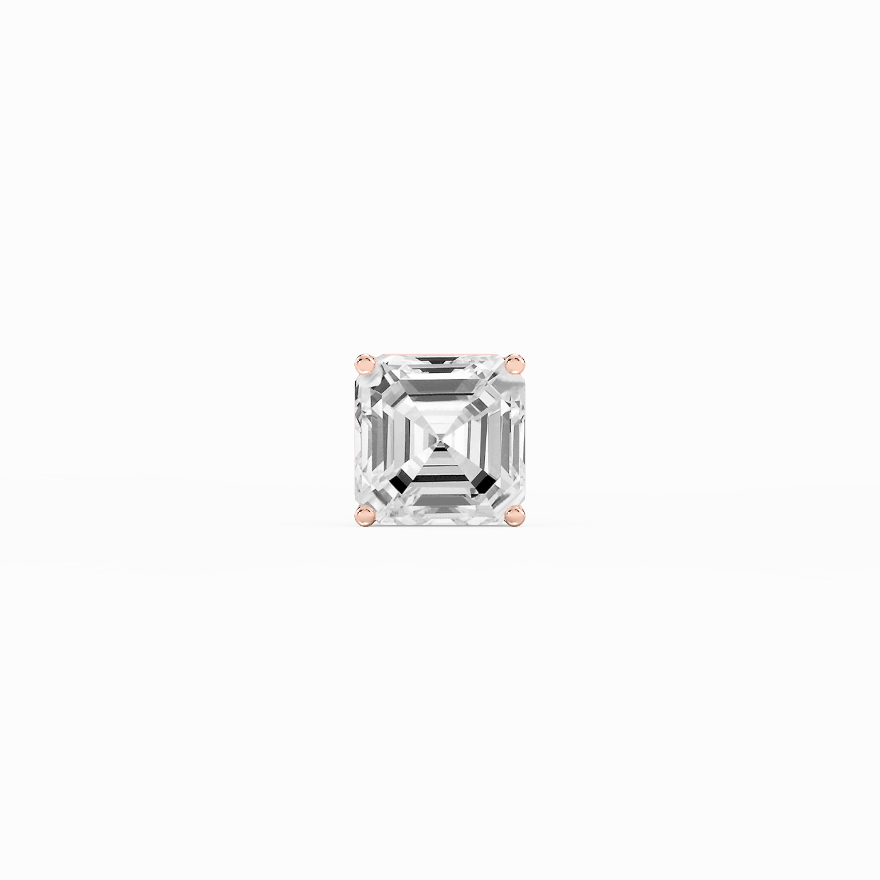 Night Accent Asscher Lab Grown Diamond 4-Prong Basket Single Stud Earring