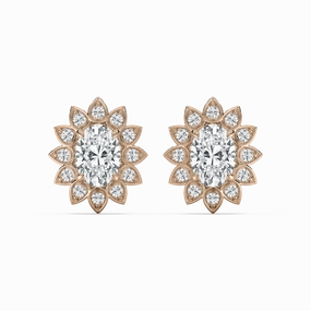 Exquisite Product 2 1?2 ctw Oval Lab Grown Diamond Vintage Halo Stud Earrings