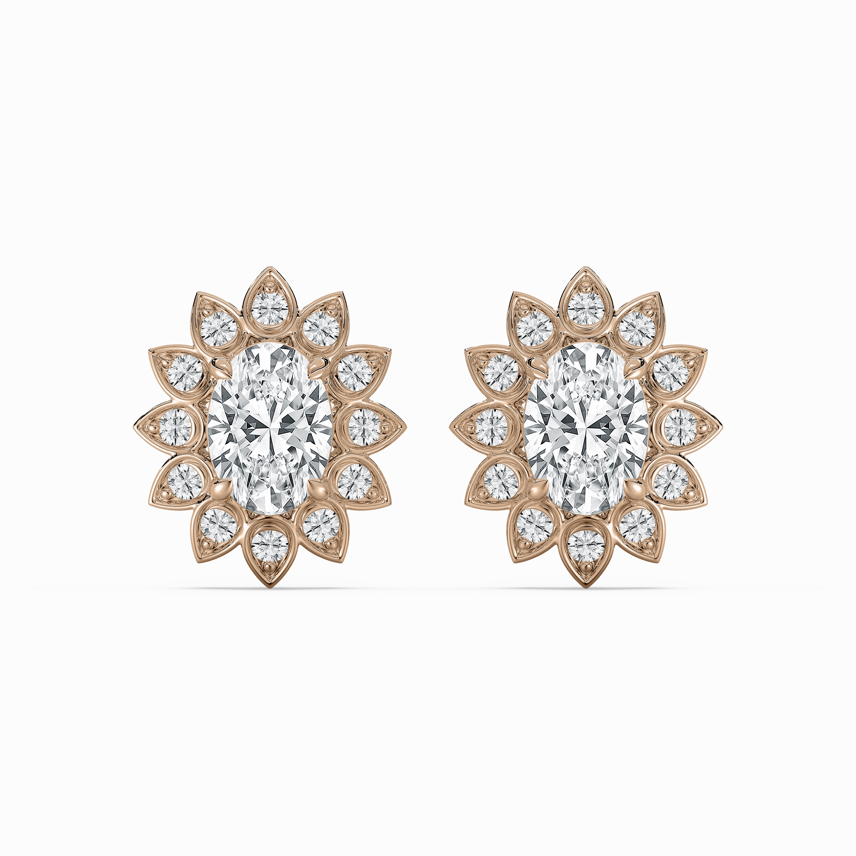 2 1?2 ctw Oval Lab Grown Diamond Vintage Halo Stud Earrings Social Jewelry Glittering Essential