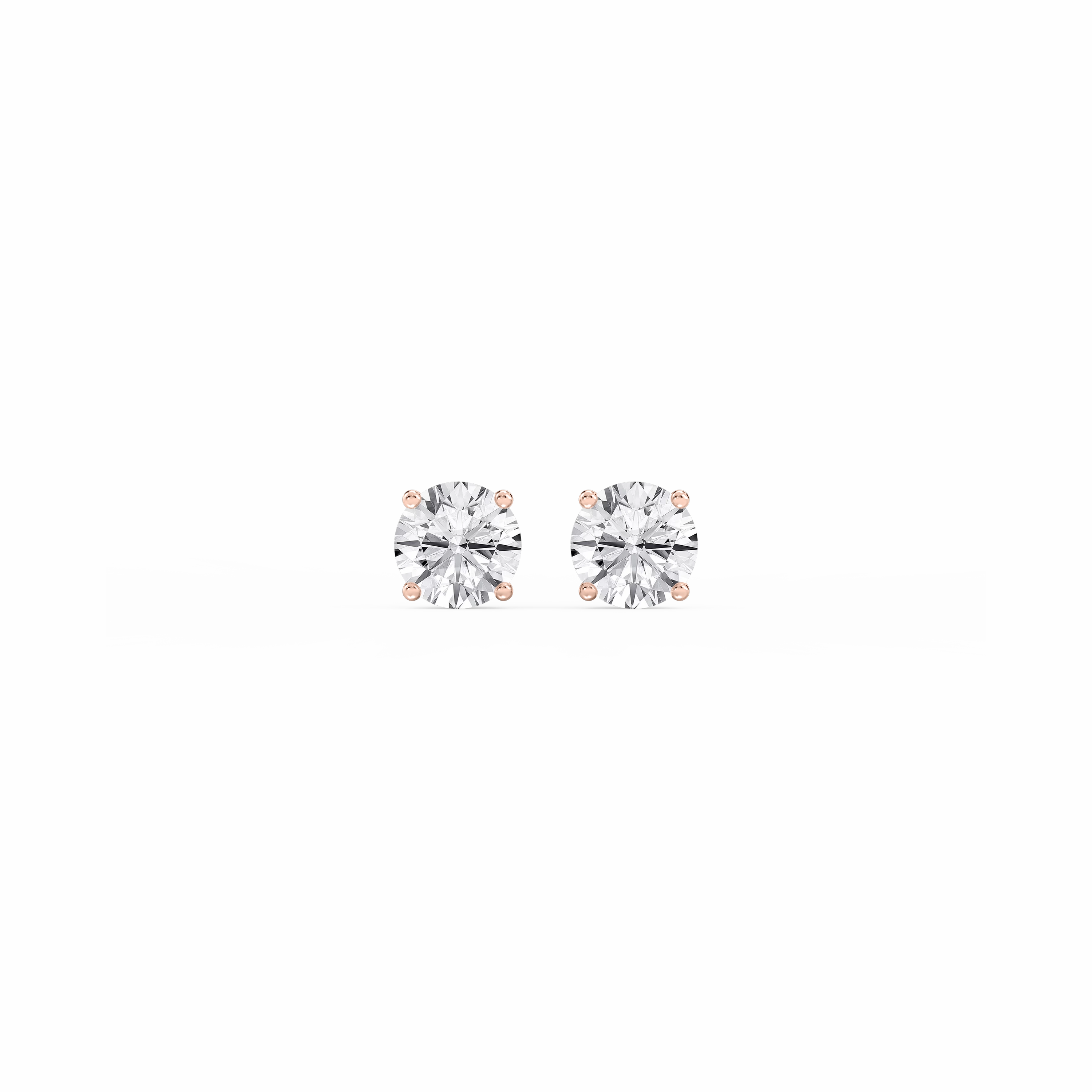 Round Lab Grown Diamond Hidden Halo Stud Earrings Vibrant Decoration