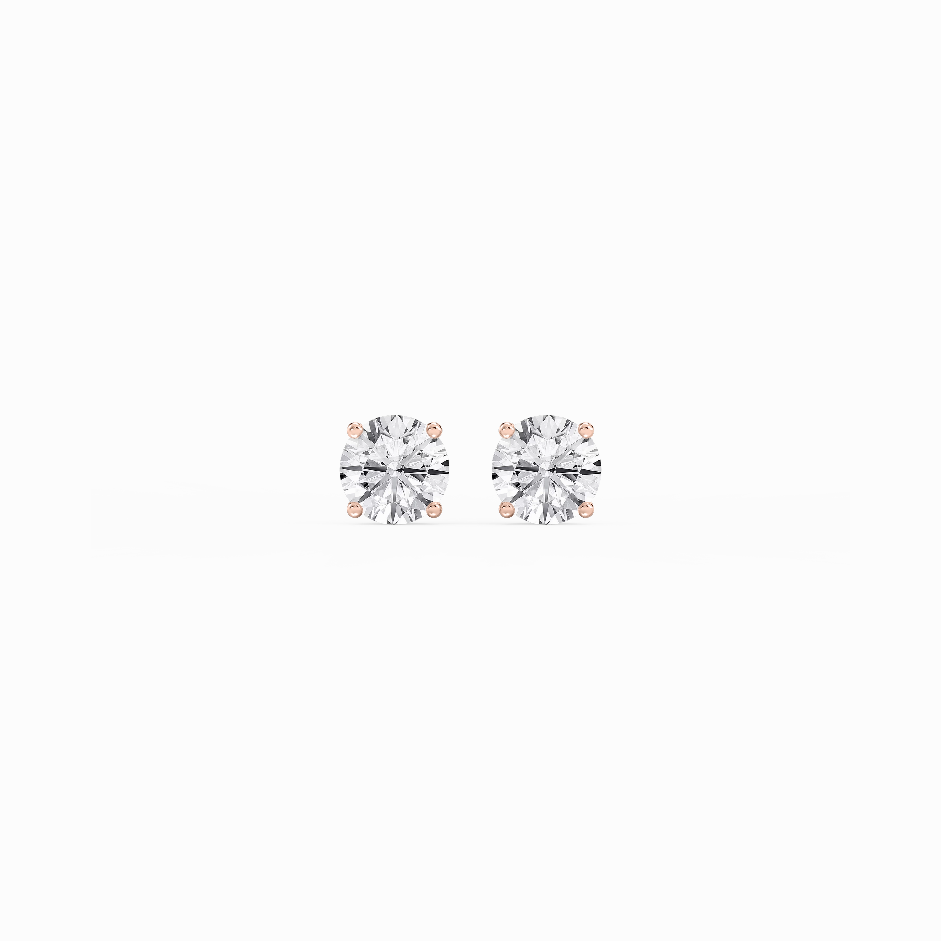 Round Lab Grown Diamond Hidden Halo Stud Earrings Comfortable Element Rectangular Trinket