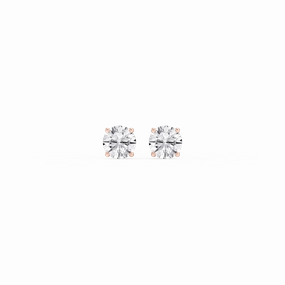 Lustrous Decoration Petite Decoration Round Lab Grown Diamond Hidden Halo Stud Earrings