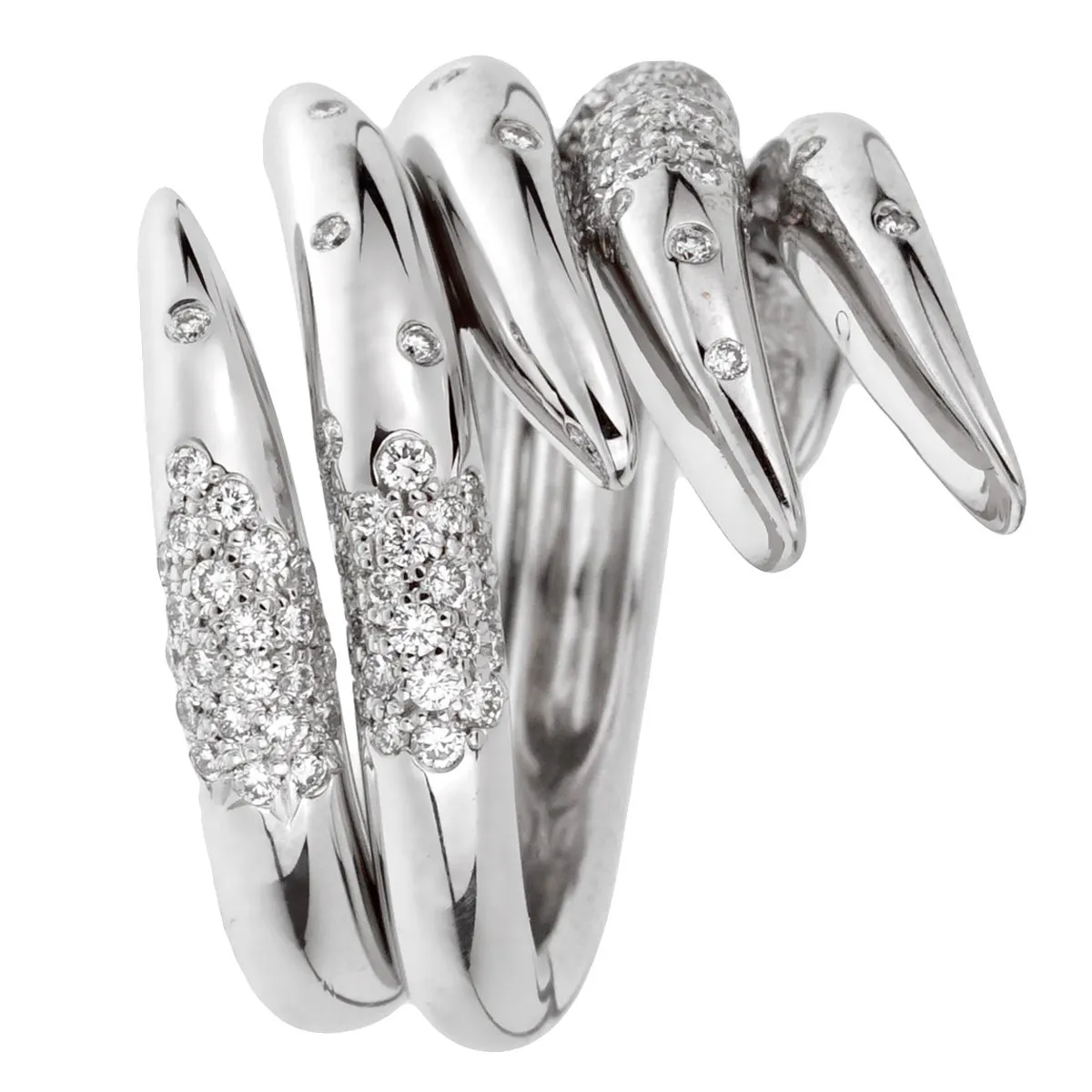 Audemars Piguet Diamond White Gold Cocktail Ring Sz 6