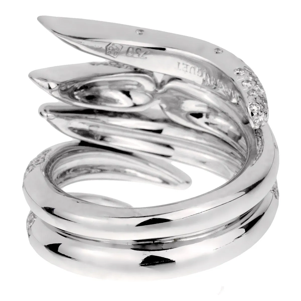 Audemars Piguet Diamond White Gold Cocktail Ring Sz 6