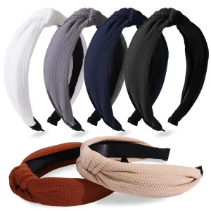 AUDTOPE 6Pcs Headbands for Women, Non Slip Top Knotted Headband for Women Cute Headbands for Women’s Hair Wide Hairbands Hair Accessories