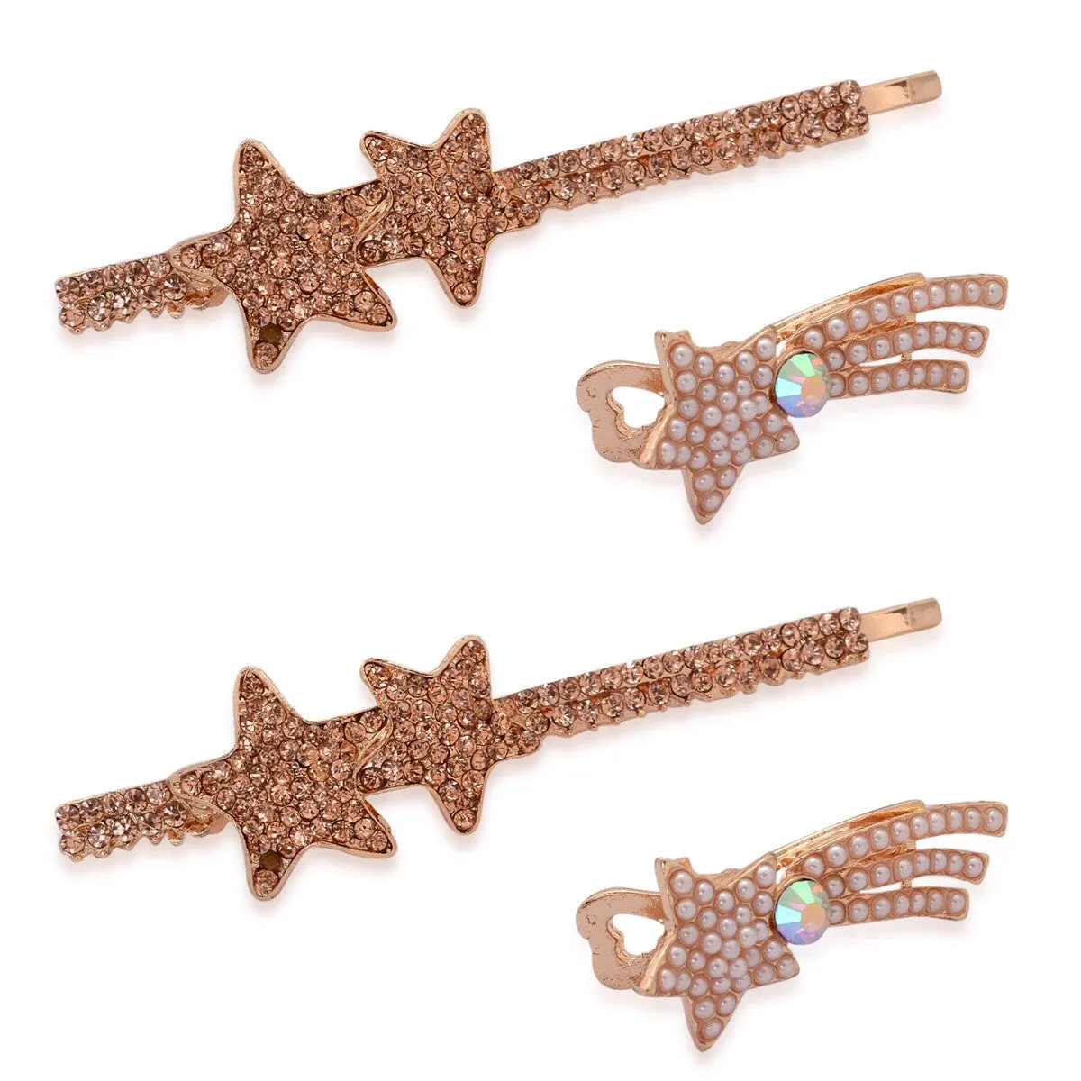 Austrian crystal set of 4 hair accessories