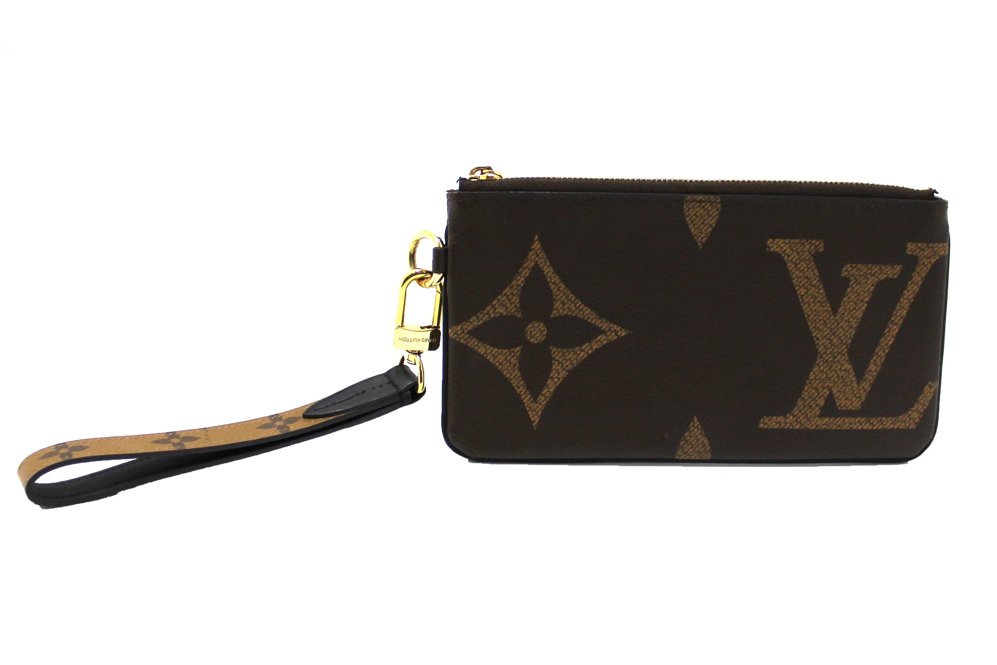 Authentic Louis Vuitton Monogram Giant/Monogram Reverse Canvas Trio Pouch