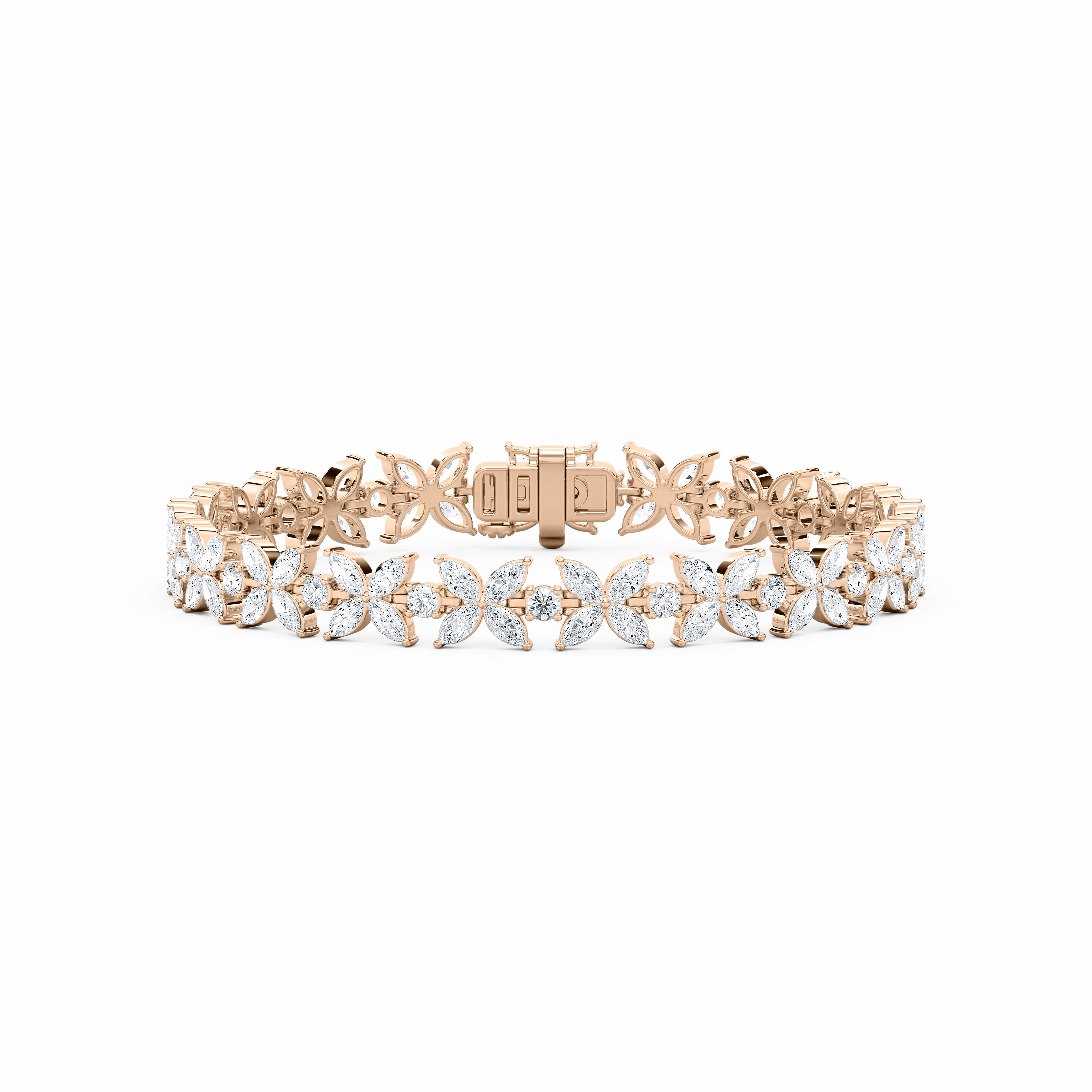 Complete Composites Global Inspiration 7 1?? ctw Marquise and Round Lab Grown Diamond Floral Bracelet  - 7 Inches