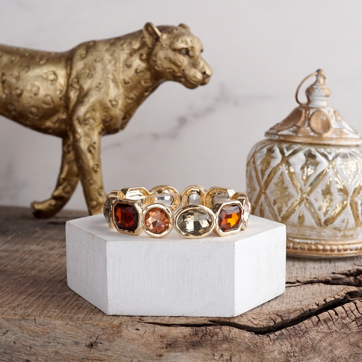 Radiant Array ?C Statement Stretchy Gem Bangle long-lasting quality Perfect Amalgamations