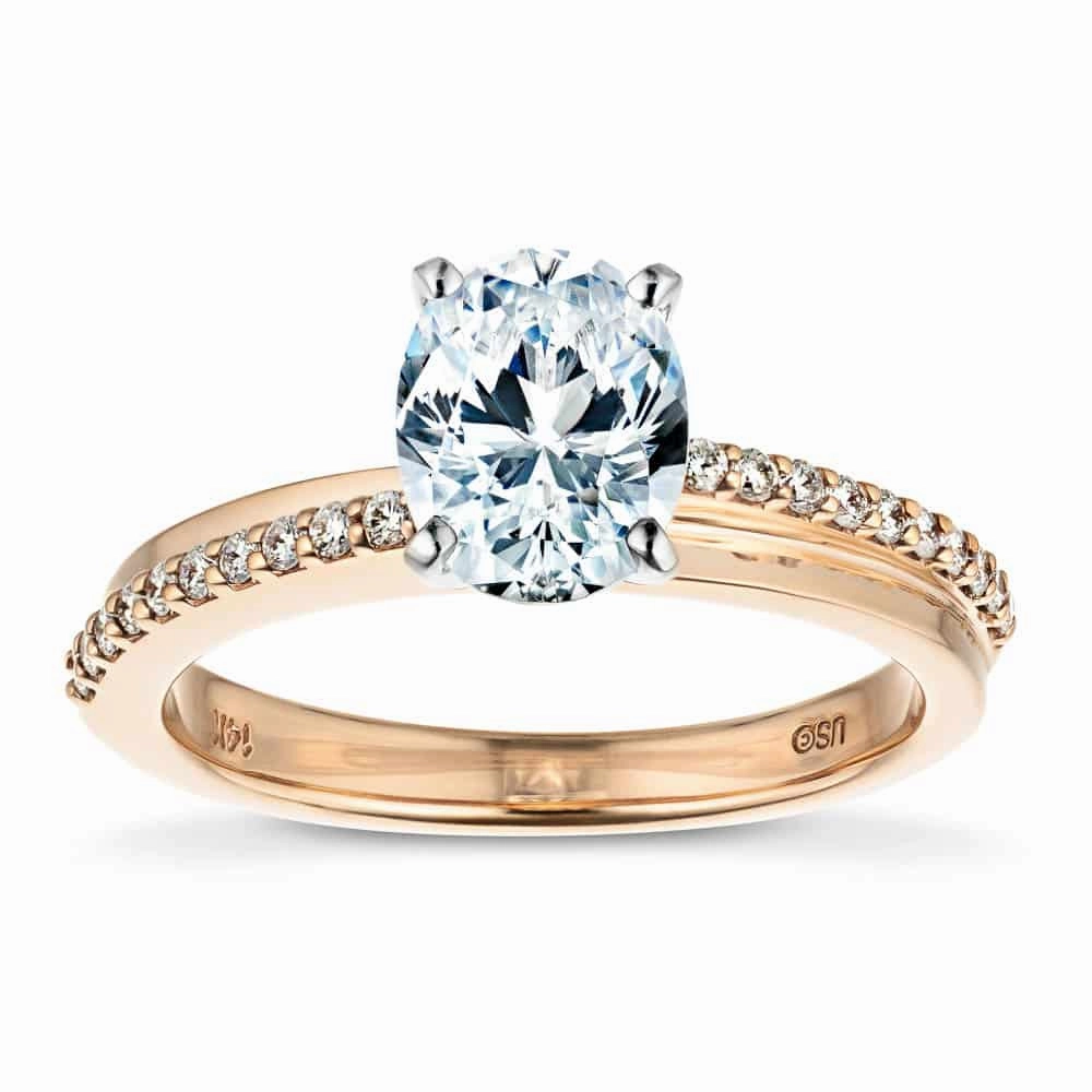 Perfect Accent Avery Lab Grown Diamond Interlaced Side Stone Engagement Ring