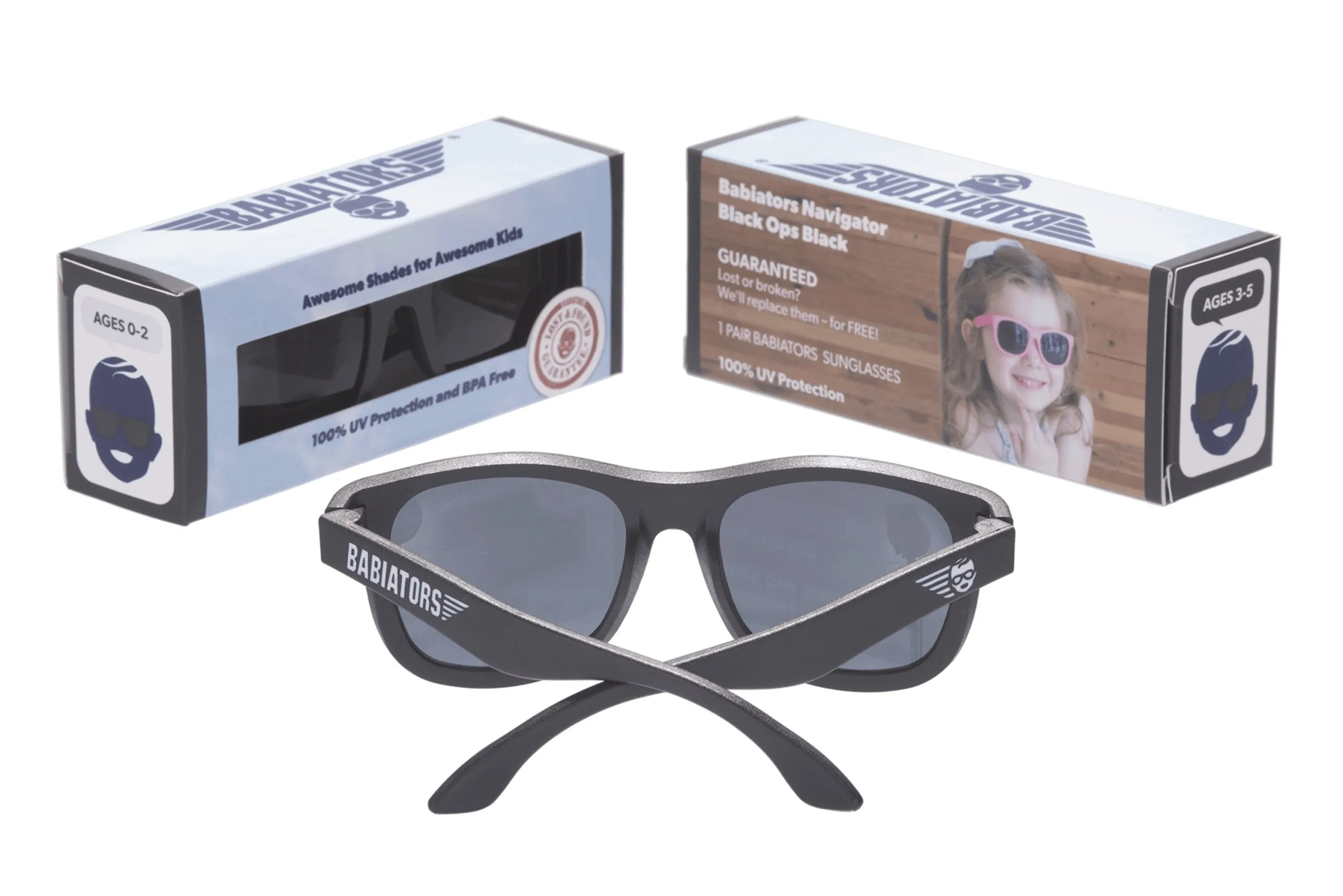 Babiators Original Baby, Toddler & Kids Navigators Ages 0 to 2 Black Ops