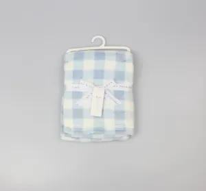 BABY BLUE STRIPE PRINT PLUSH FLEECE WRAP (75x100cm) (PK6 ) G13067