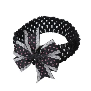 Baby Fashion Headwrap Toddler Baby Girls Headband Dot Prints Bowknot Elastic Hair Band For Infant Yoga (Black, One Size)