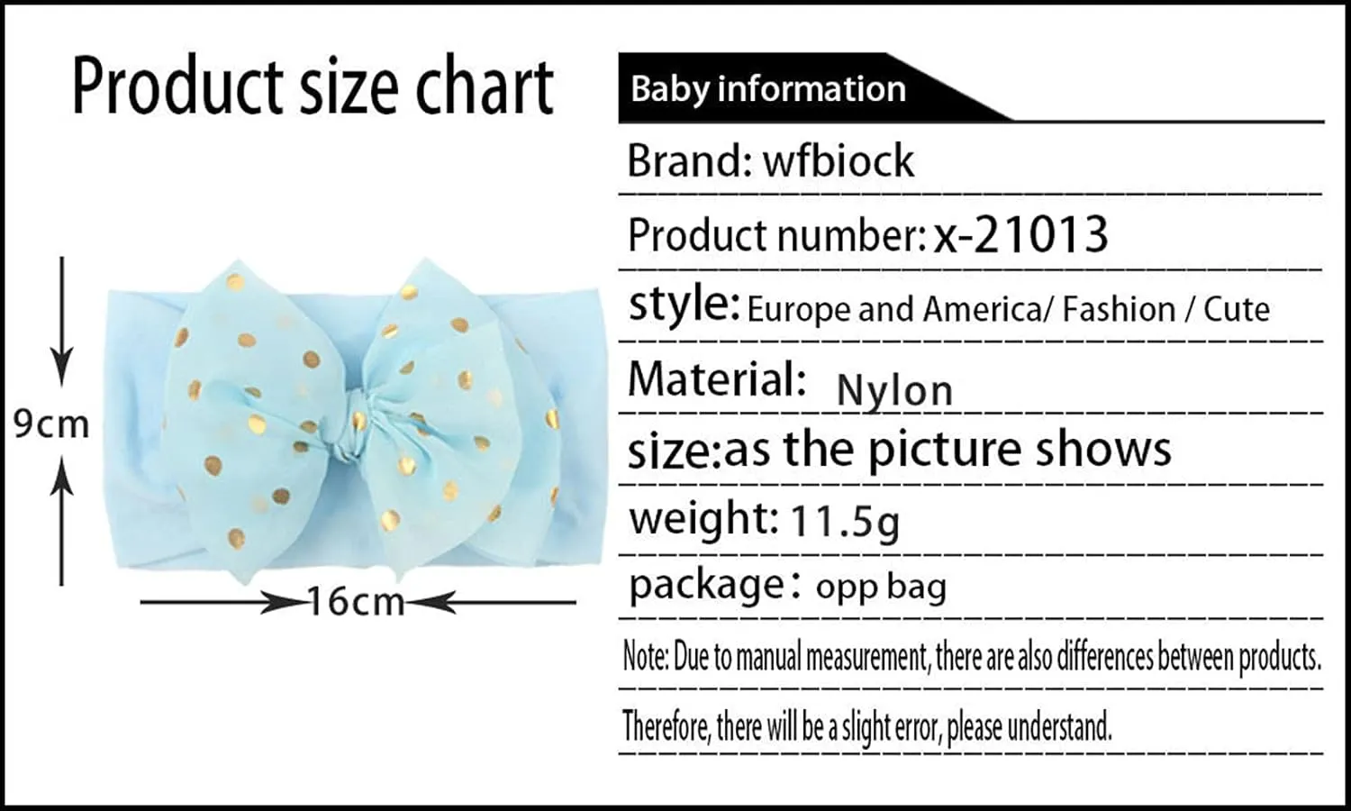 Baby Girls Bows Headbands Nylon Hairbands Ribbon Bow Elastic Hair Accessories for Newborns Infants Toddlers Kids (M, One Size)