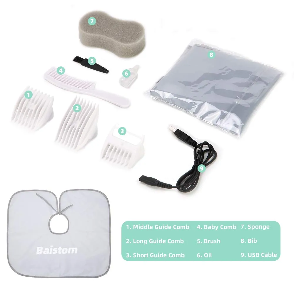 Baby Hair Clipper, Quiet Hair Trimmer for Kids and Children, Waterproof Rechargeable Cordless Haircut Kit for kids