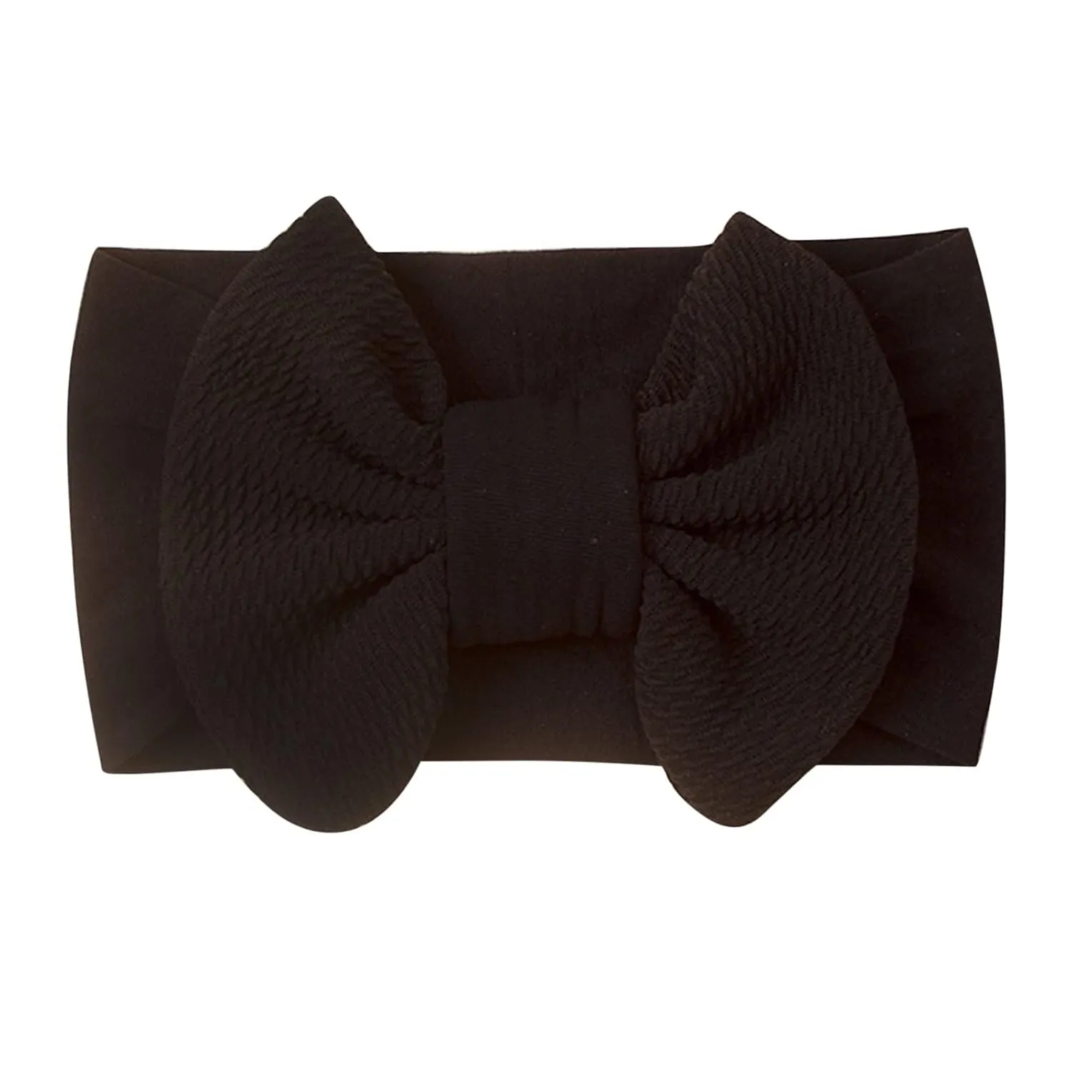 Baby Headbands Elastic Cute Bows Head Wrap Stretchy Knot Headbands with Hair Bows Hairbands Hair Bows Headbands (Black, One Size)