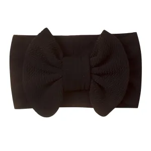 Baby Headbands Elastic Cute Bows Head Wrap Stretchy Knot Headbands with Hair Bows Hairbands Hair Bows Headbands (Black, One Size)