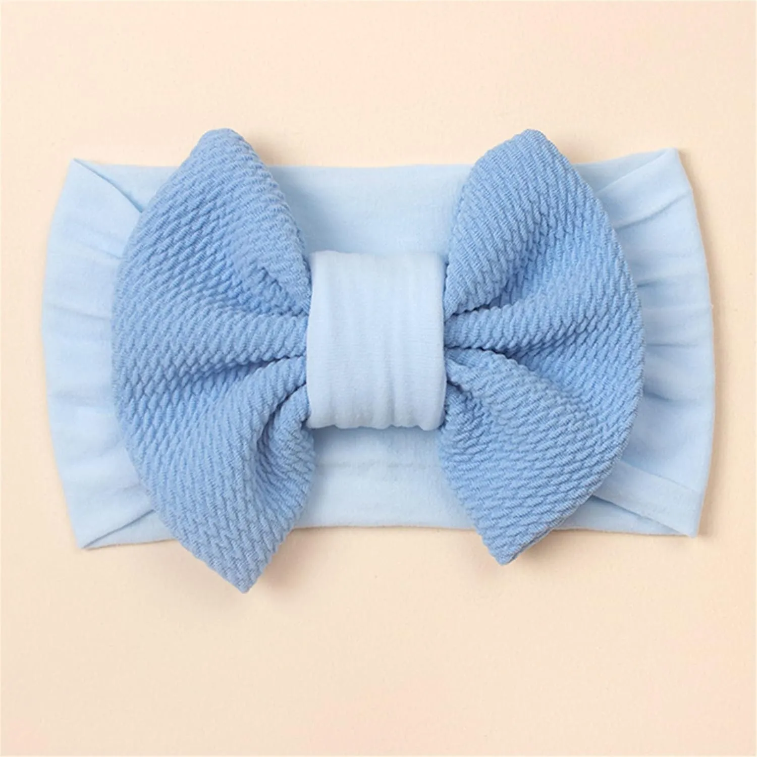 Baby Headbands Elastic Cute Bows Head Wrap Stretchy Knot Headbands with Hair Bows Hairbands Hair Bows Headbands (Blue, One Size)