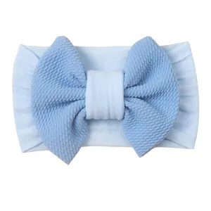 Baby Headbands Elastic Cute Bows Head Wrap Stretchy Knot Headbands with Hair Bows Hairbands Hair Bows Headbands (Blue, One Size)