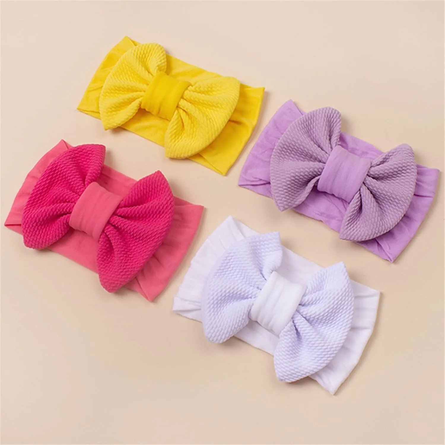 Baby Headbands Elastic Cute Bows Head Wrap Stretchy Knot Headbands with Hair Bows Hairbands Hair Bows Headbands (E, One Size)