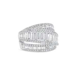 Baguette Diamond Crossover Ring