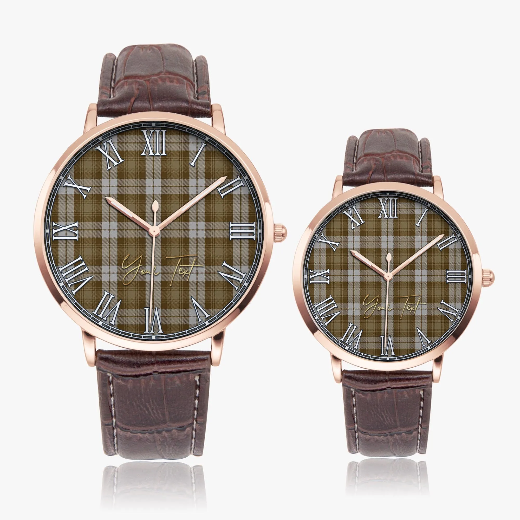 Baillie Dress Tartan Personalized Your Text Leather Trap Quartz Watch