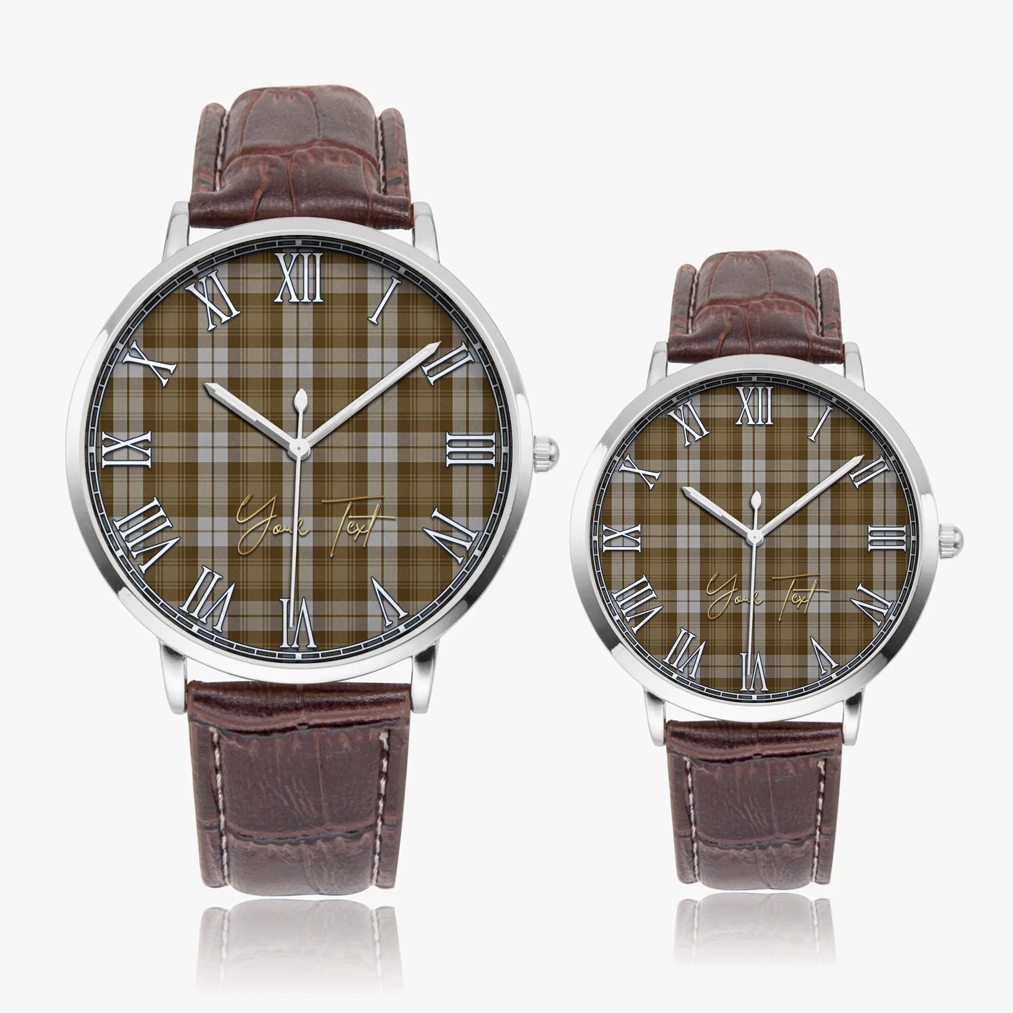 Baillie Dress Tartan Personalized Your Text Leather Trap Quartz Watch