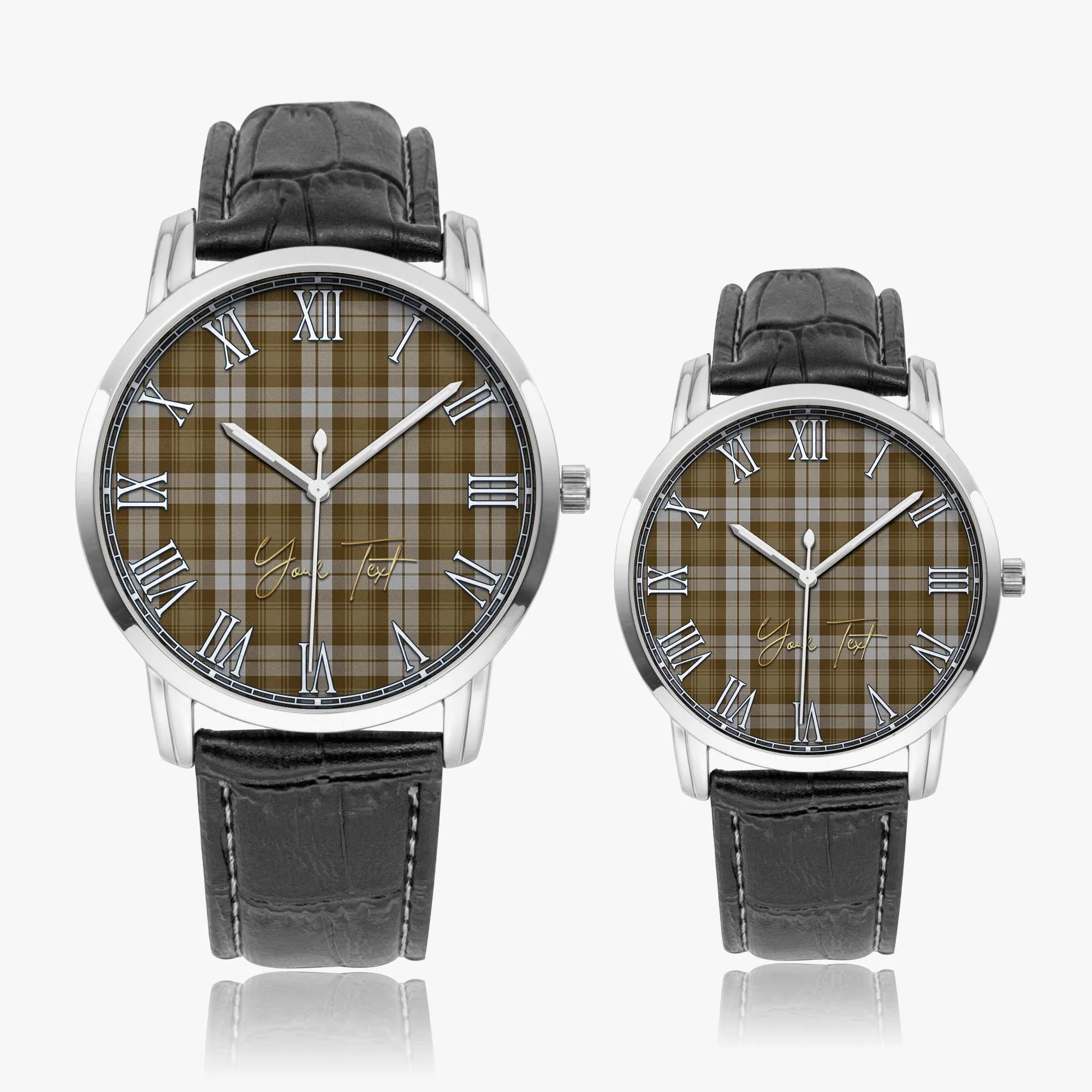 Baillie Dress Tartan Personalized Your Text Leather Trap Quartz Watch