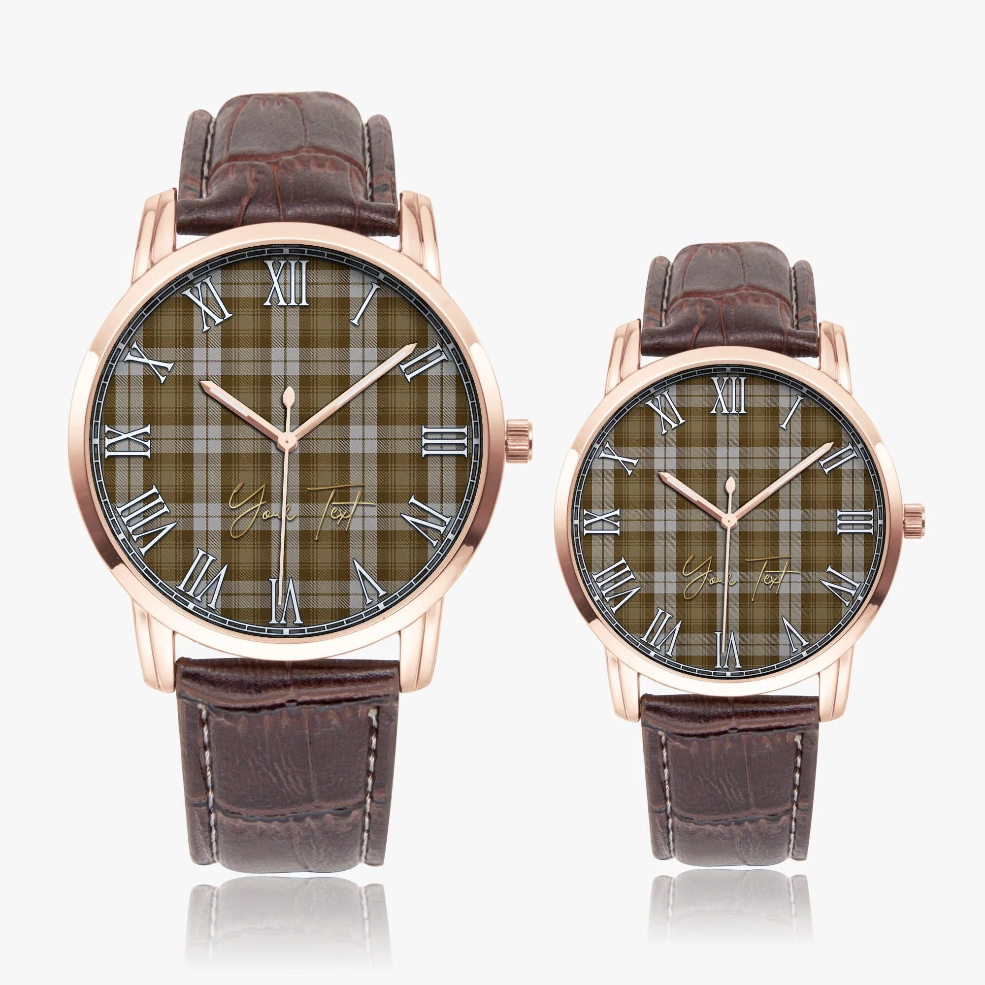 Baillie Dress Tartan Personalized Your Text Leather Trap Quartz Watch