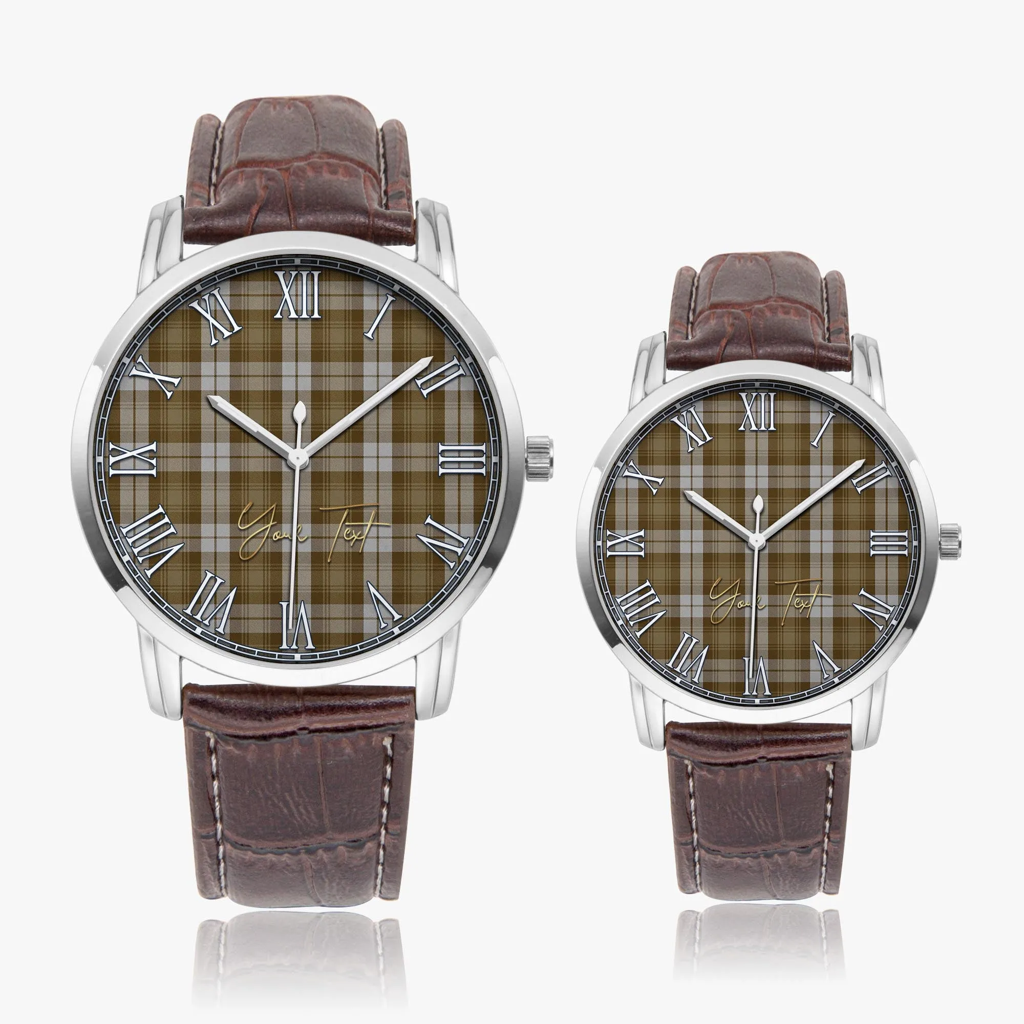 Baillie Dress Tartan Personalized Your Text Leather Trap Quartz Watch