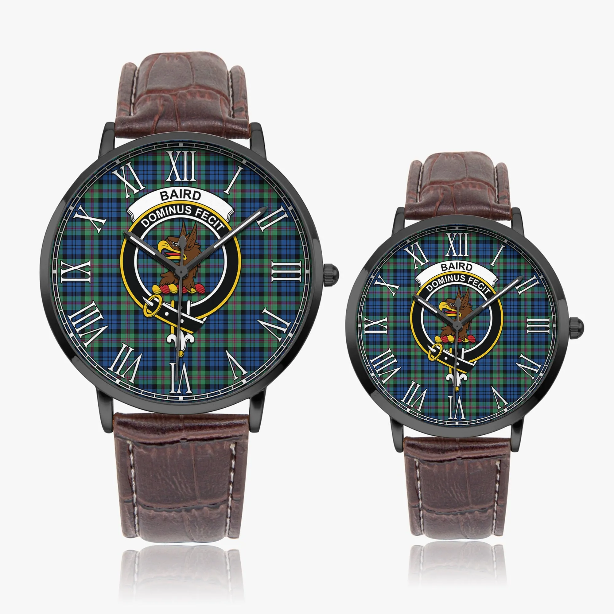 Baird Ancient Tartan Family Crest Leather Strap Quartz Watch