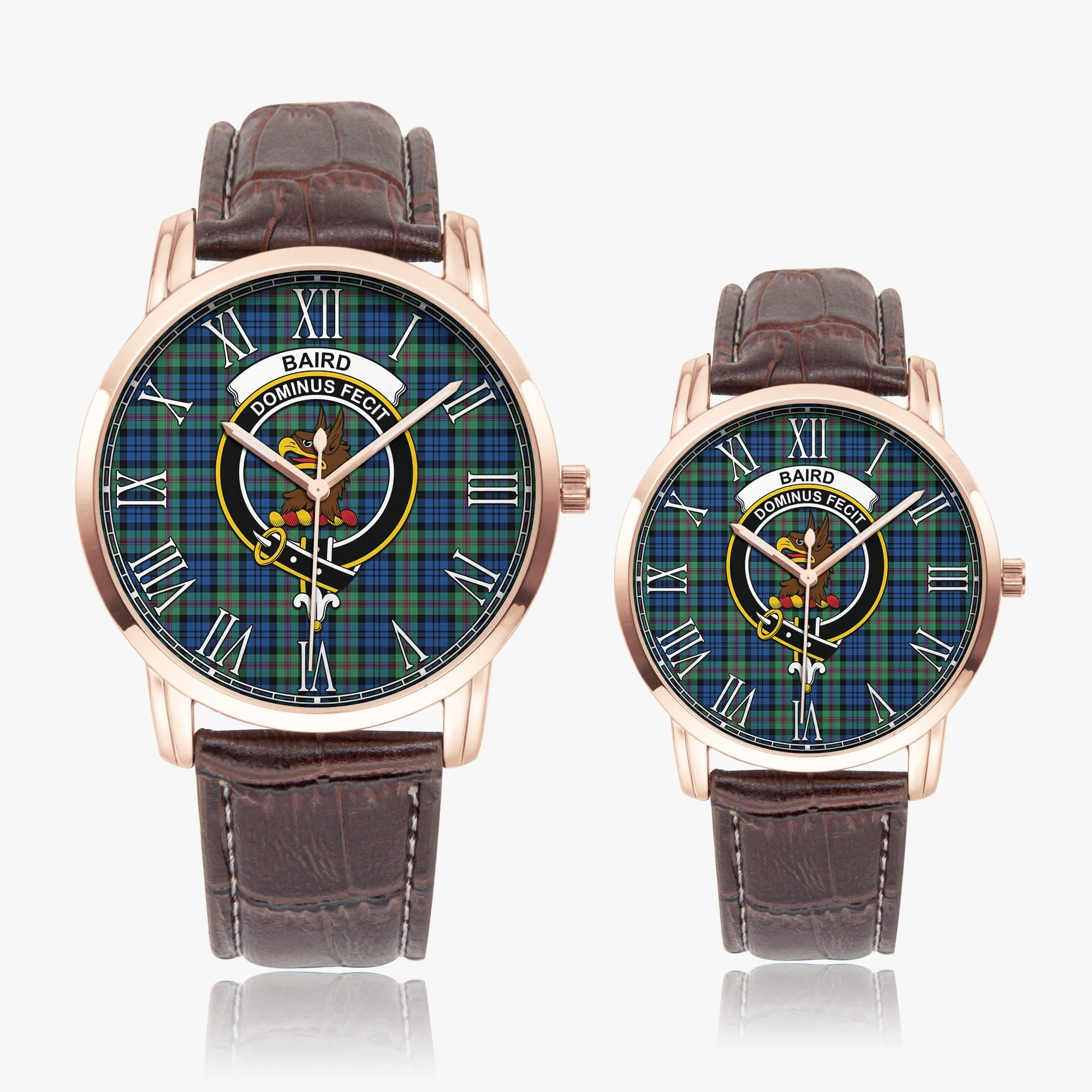 Baird Ancient Tartan Family Crest Leather Strap Quartz Watch