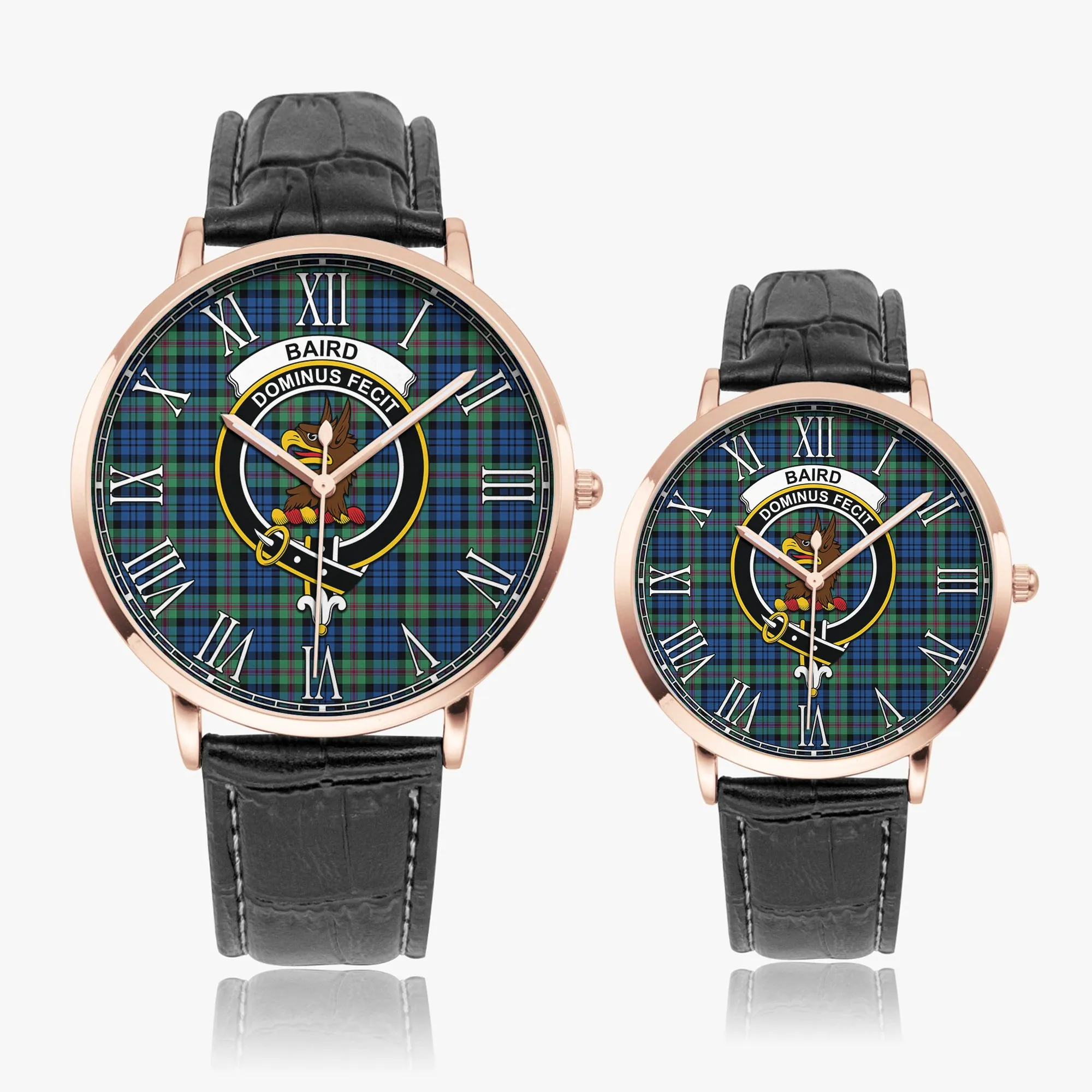 Baird Ancient Tartan Family Crest Leather Strap Quartz Watch