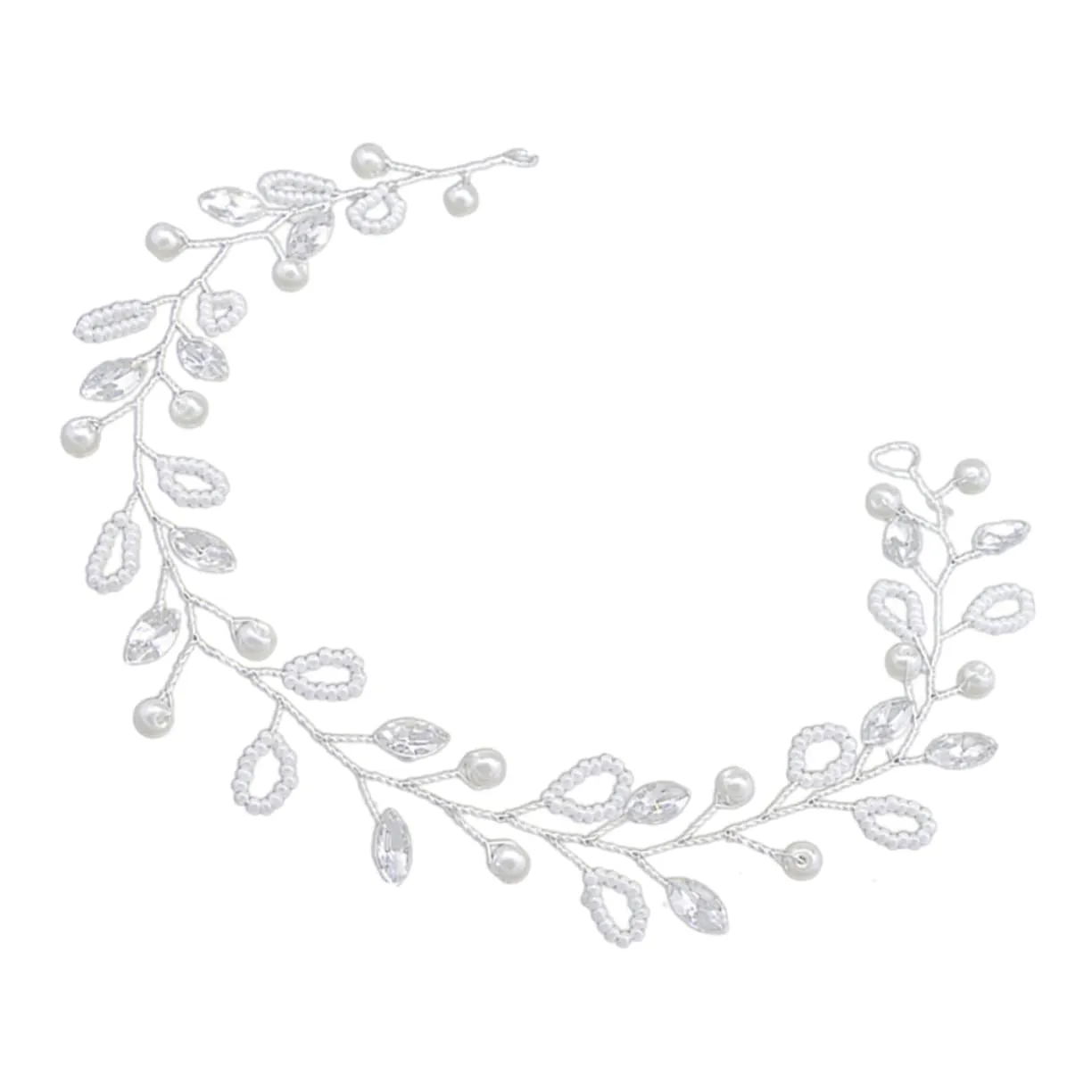 balacoo Bride Pearl Headband Elegant Rhinestone Crystal Hair Headpiece for Wedding Bridal Accessories
