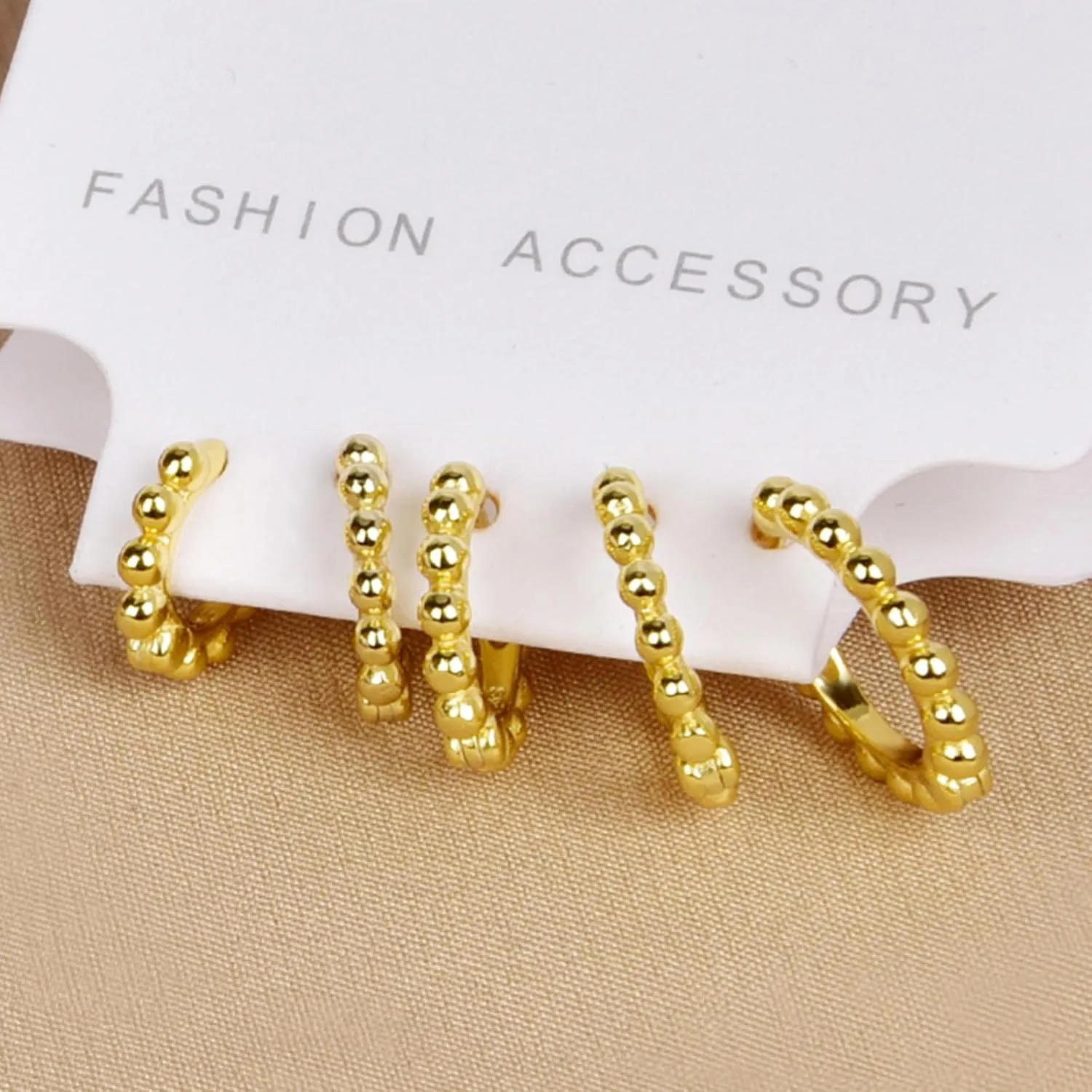 Ball Beaded Huggie Hoop Earrings 925 Sterling Silver Upper Ear Cartilage Helix Small Tiny Mini Sleeper Hoop Earrings