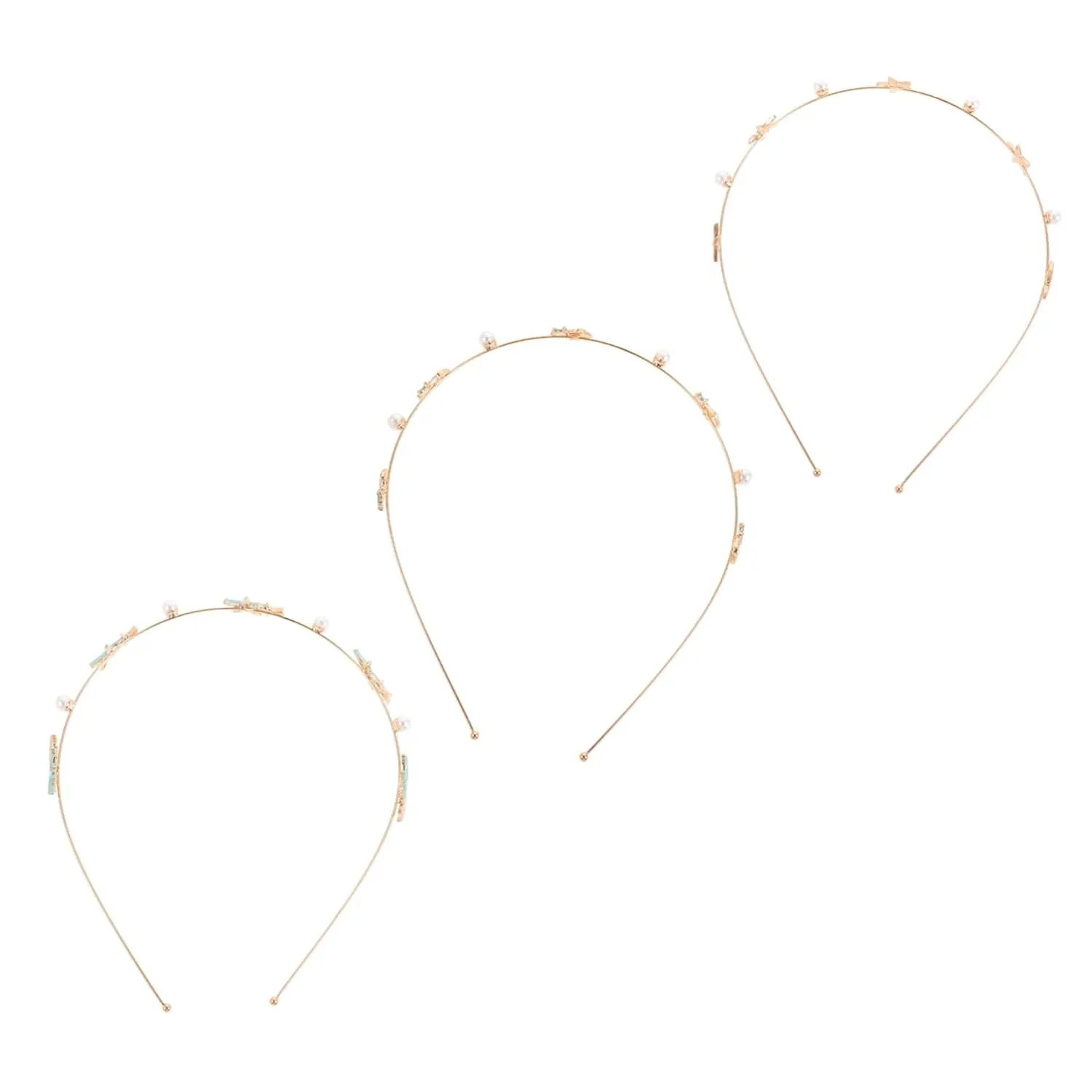 Beach Headbands for Women 3 Pack Pearl Mermaid Crown Wedding Headpiece Pearl Headband Set