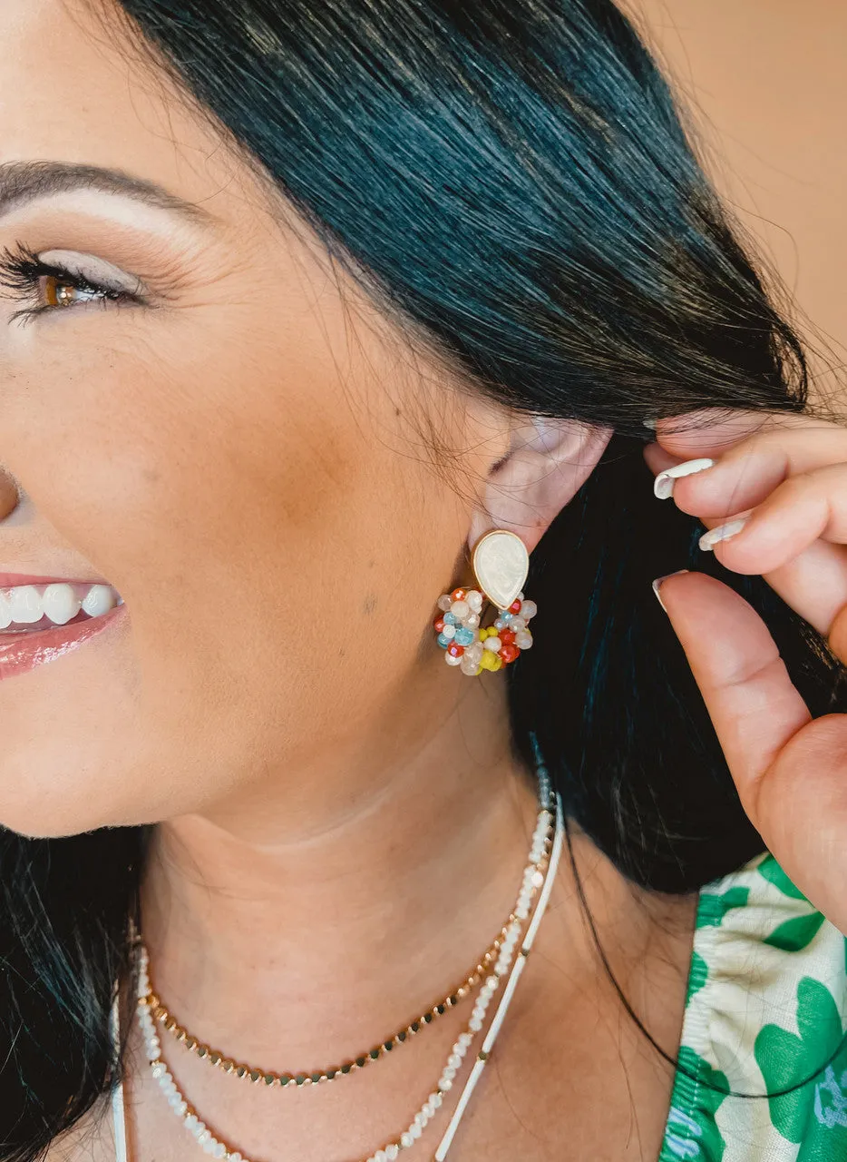 Beaded Cluster Earrings