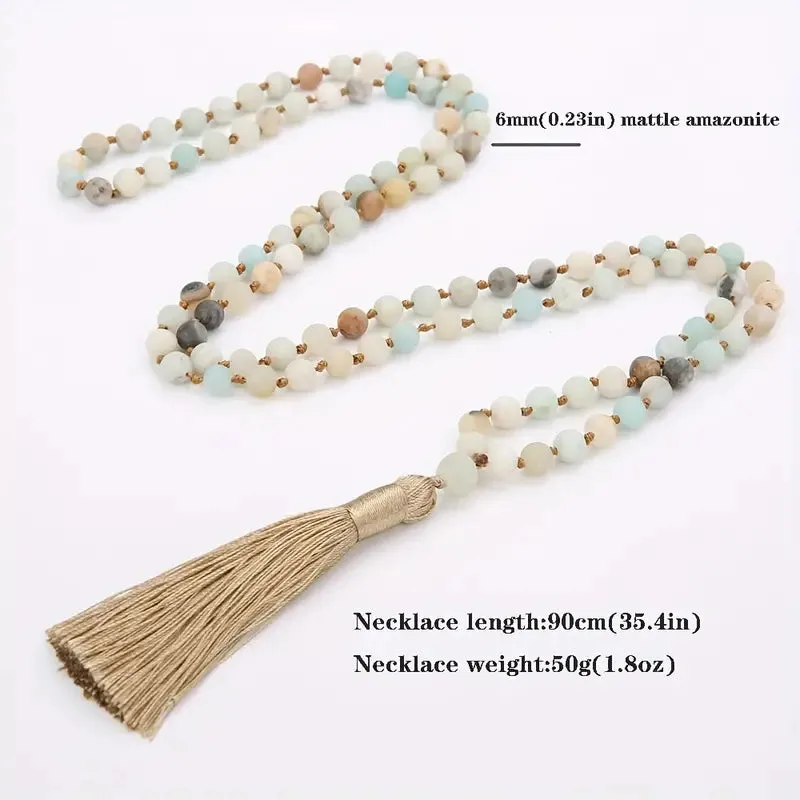 Beaded Tassel Long Necklace
