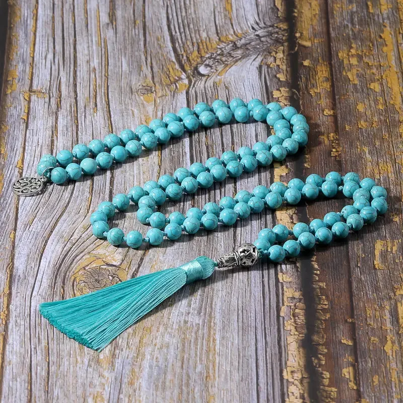 Beaded Tassel Long Necklace