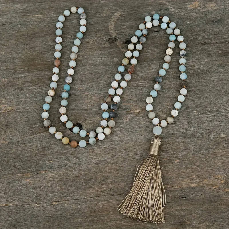 Beaded Tassel Long Necklace