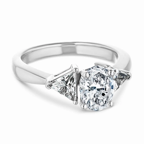 Selma Lab Grown Diamond Trillion Three Stone Engagement Ring Excellent Style Brilliant Art