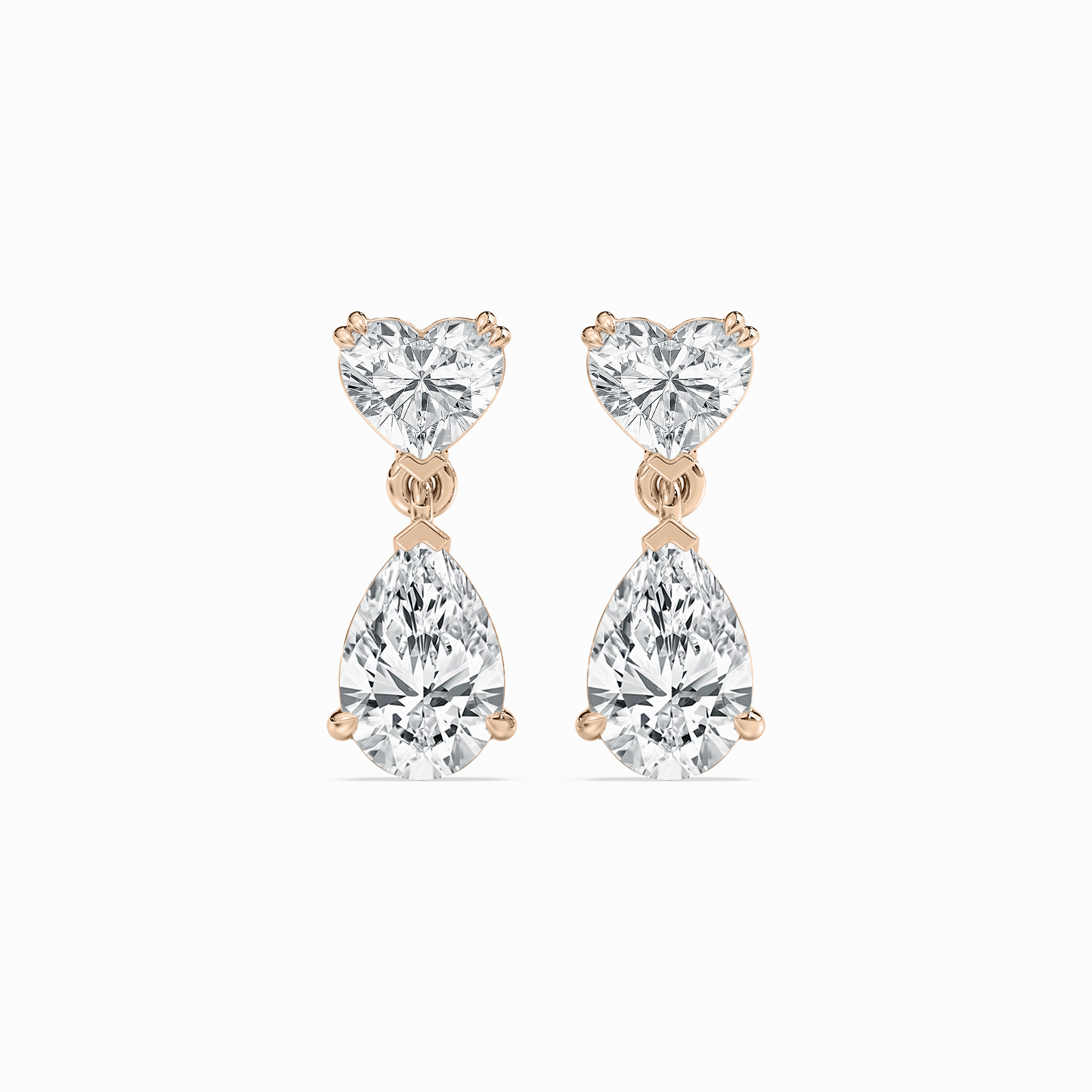 3 ctw Heart and Pear Lab Grown Diamond Drop Earrings Safe Adornment