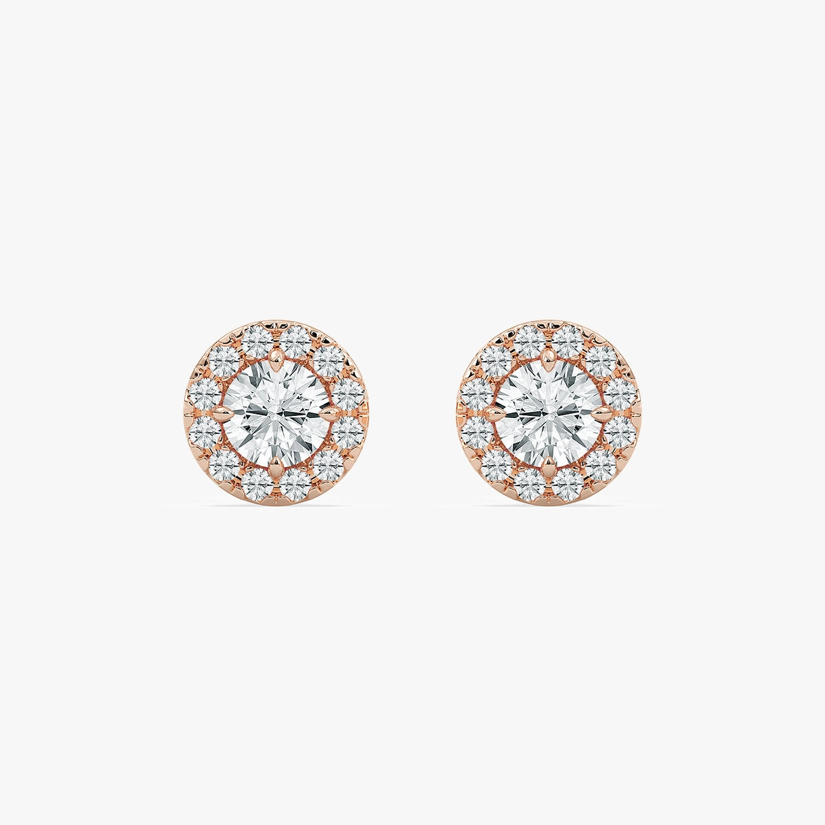 2/3 ctw Round Lab Grown Diamond Classic Halo Stud Earrings Exquisite Accessory Graceful Choice