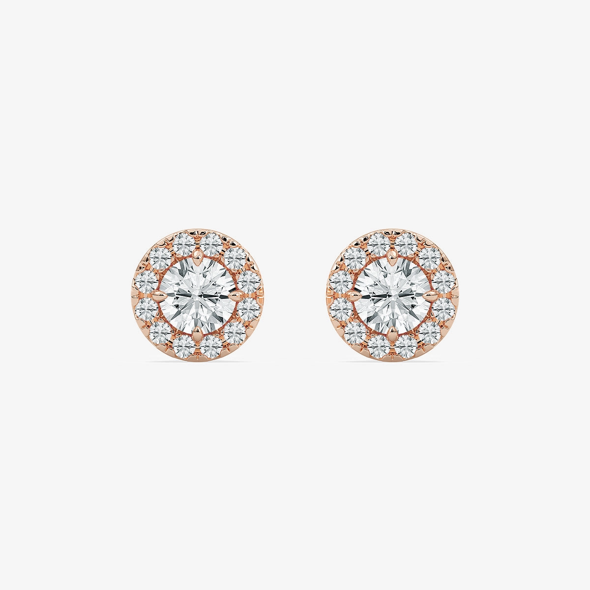 2/3 ctw Round Lab Grown Diamond Classic Halo Stud Earrings Refined Product