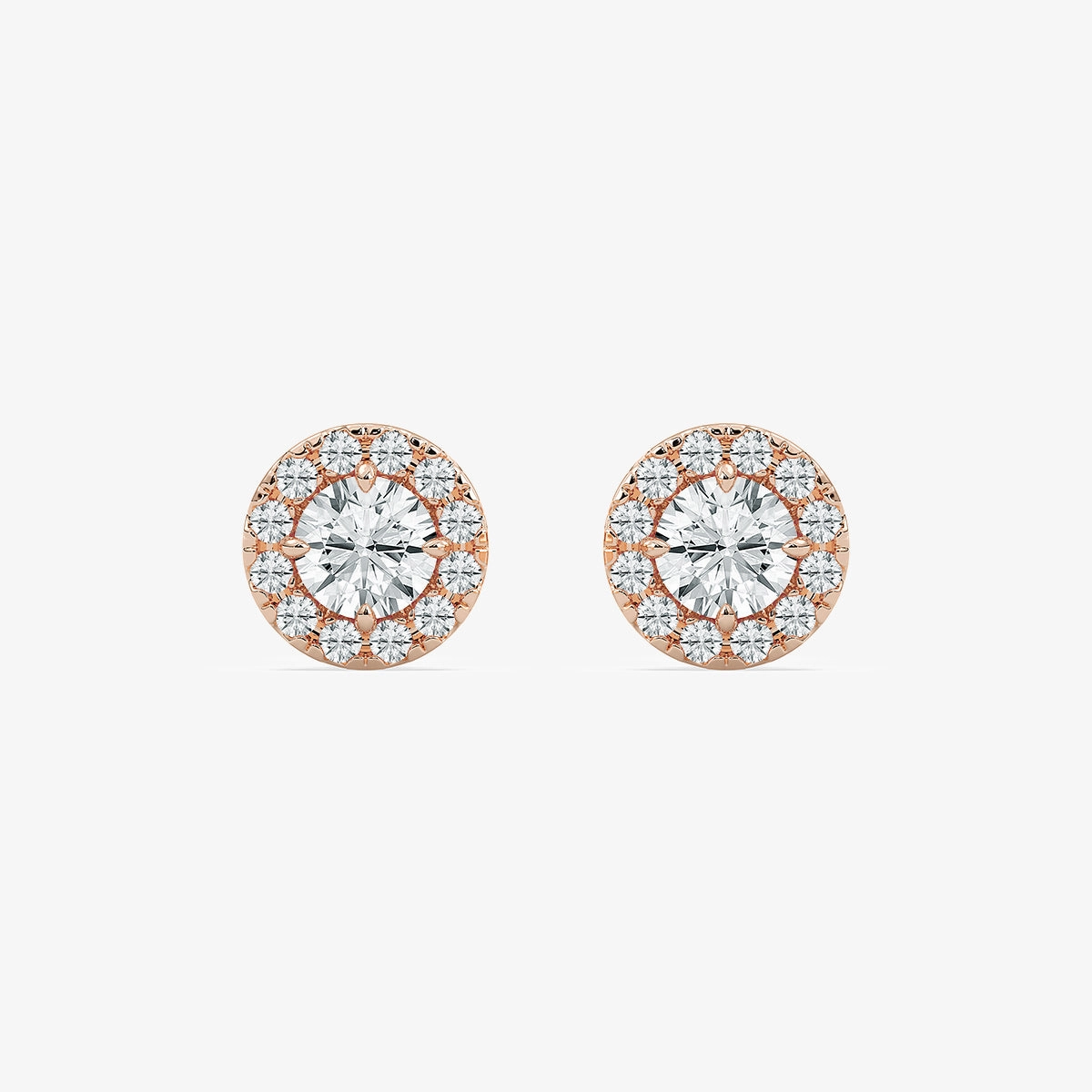 2/3 ctw Round Lab Grown Diamond Classic Halo Stud Earrings Bohemian Embellishment