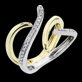 Luxury Work ZR2200 Right Hand Ring in 14k Gold with Diamonds