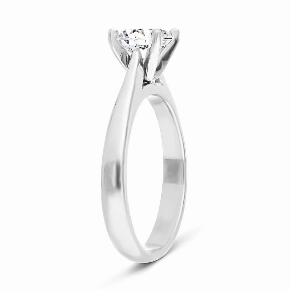 Comfort Fit Jamie Lab Grown Diamond Cathedral Solitaire Engagement Ring
