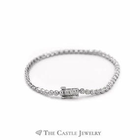 Beautiful Round Brilliant Cut 1cttw Tennis Bracelet in 10K White Gold Modifiable Element Joyful Mixes