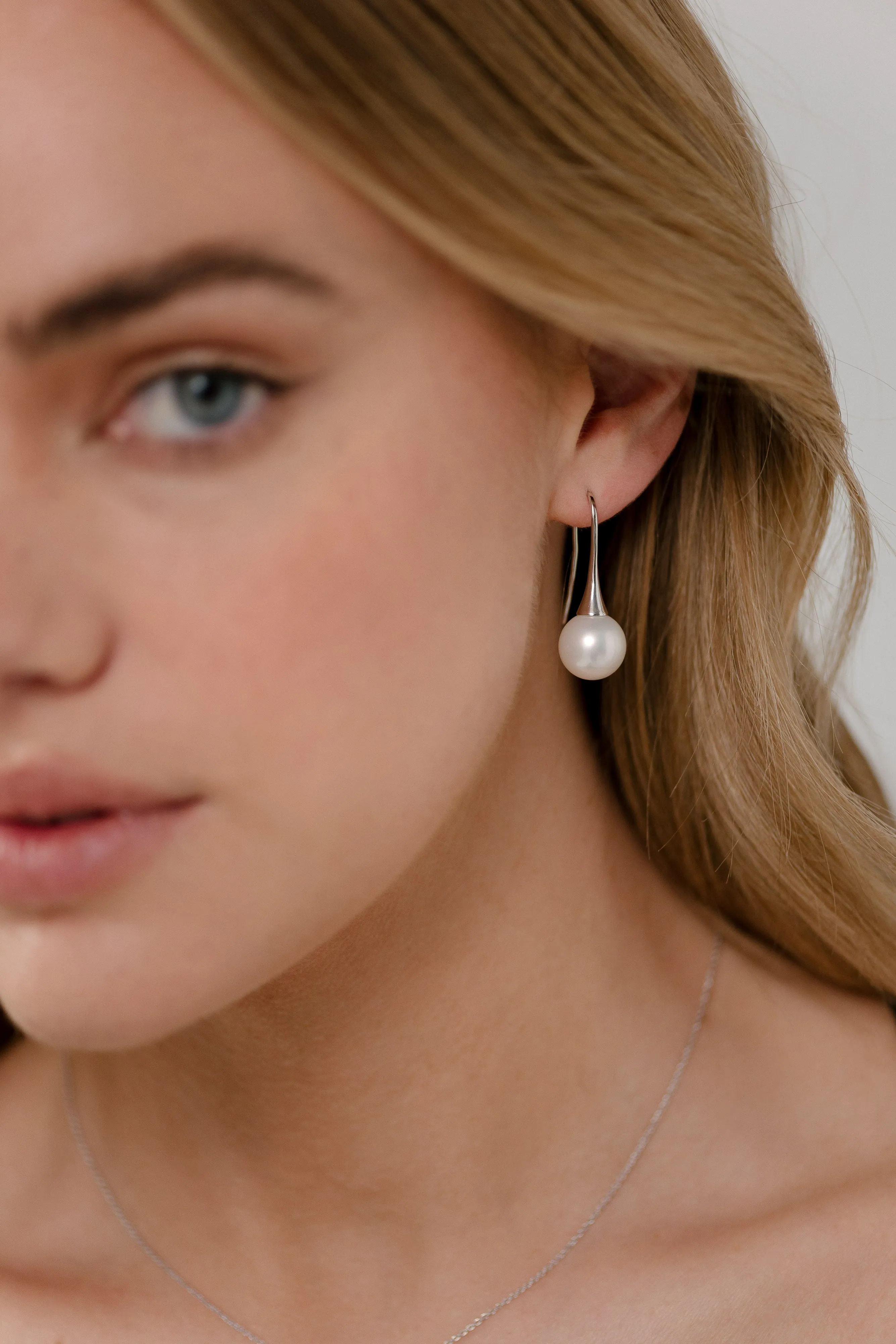 Bella Silver Pearl Drop Earrings